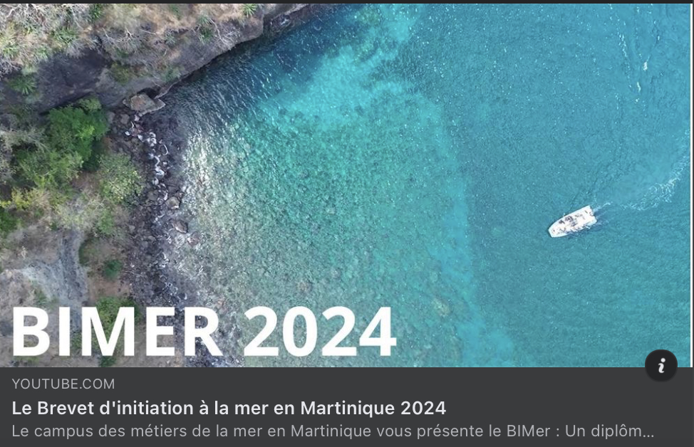 Juin 2024 - Partenariat avec l'académie de Martinique - Projet BI MER