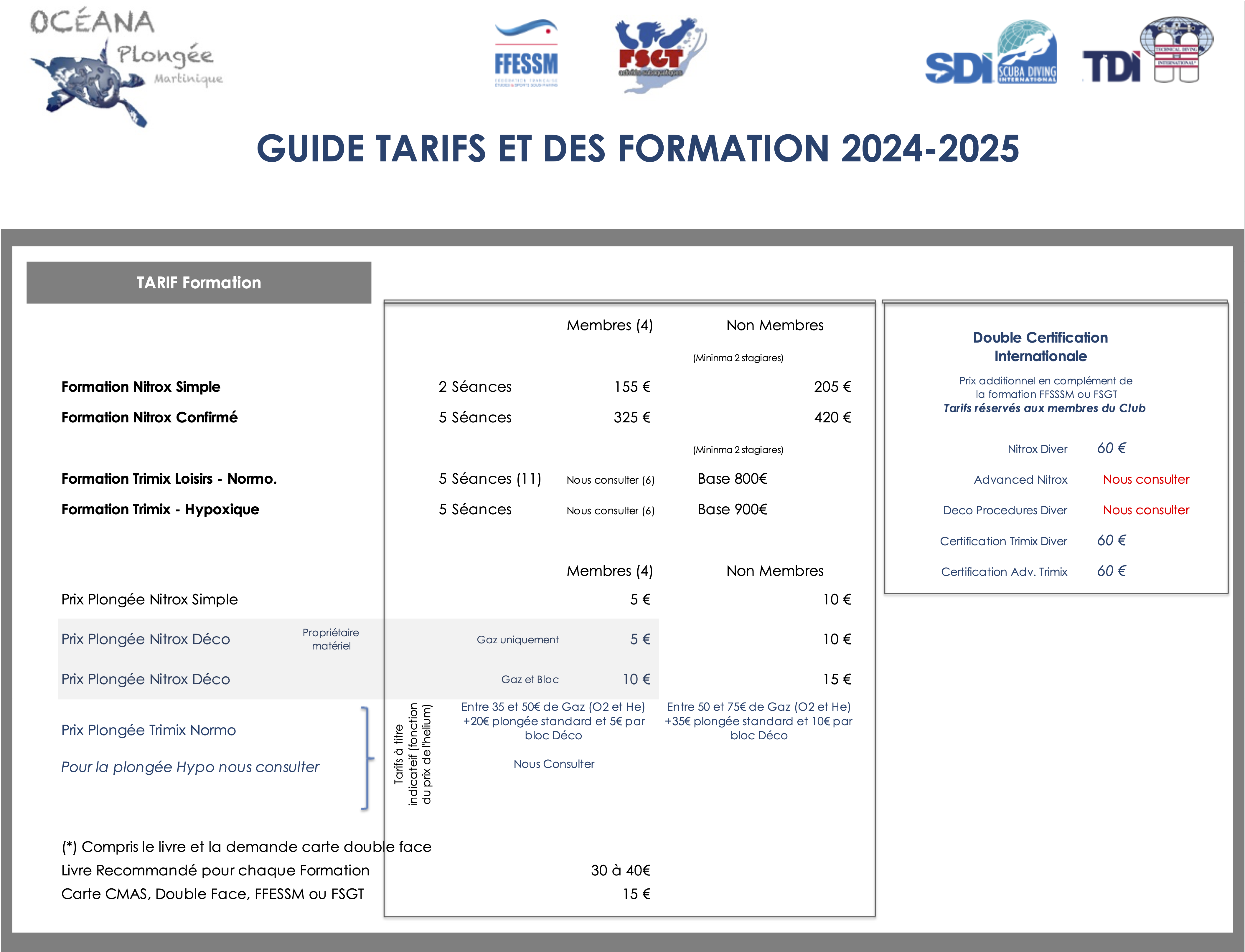 Tarif Formation Mélange